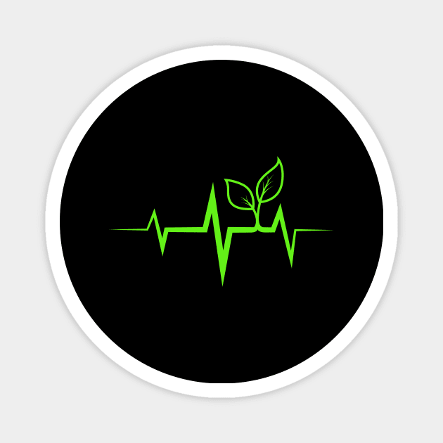 Plants Heartbeat Vegan Gift Magnet by Delightful Designs